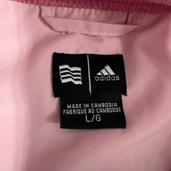 Adidas Pink Fleece Half Zip Pullover Jacket Size Large - Picture 6 of 8